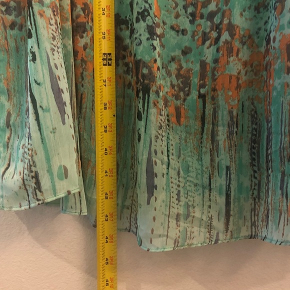 Teal/aqua multi-color plus size dress - Dressbarn - Picture 9 of 9